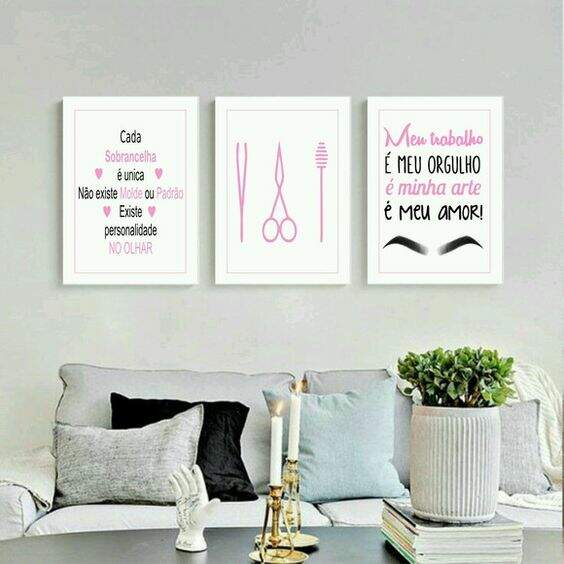 Decoração para salão de beleza: Quadros Personalizados